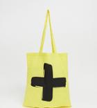Life Is Beautiful Unisex Tote Bag With Logo Print - Yellow