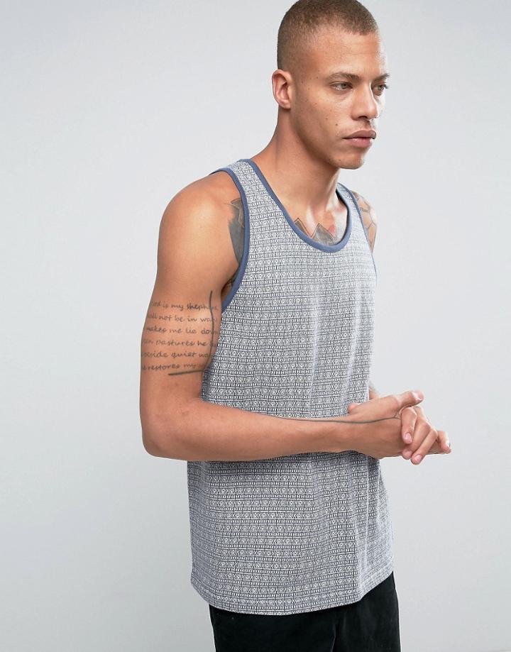 Bellfield Tank In Jacquard Pattern - Blue