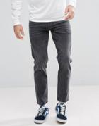 Asos Stretch Slim Jeans In Vintage Washed Black - Black