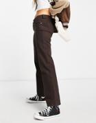 Weekday Arrow Organic Cotton Straight Leg Jeans In Brown