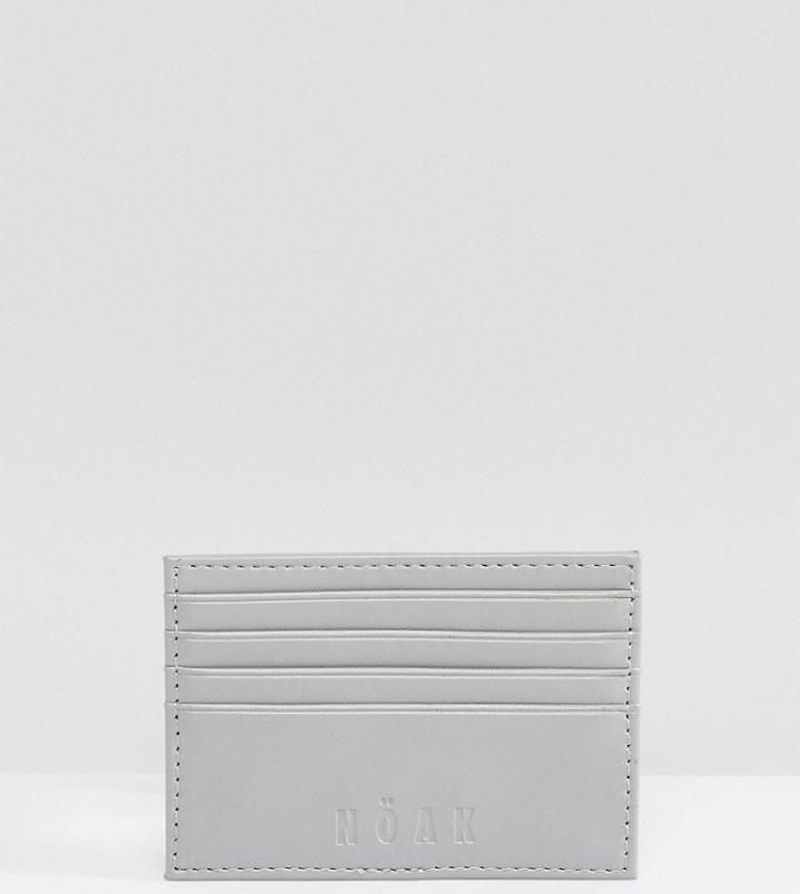 Noak Faux Leather Card Holder - Gray