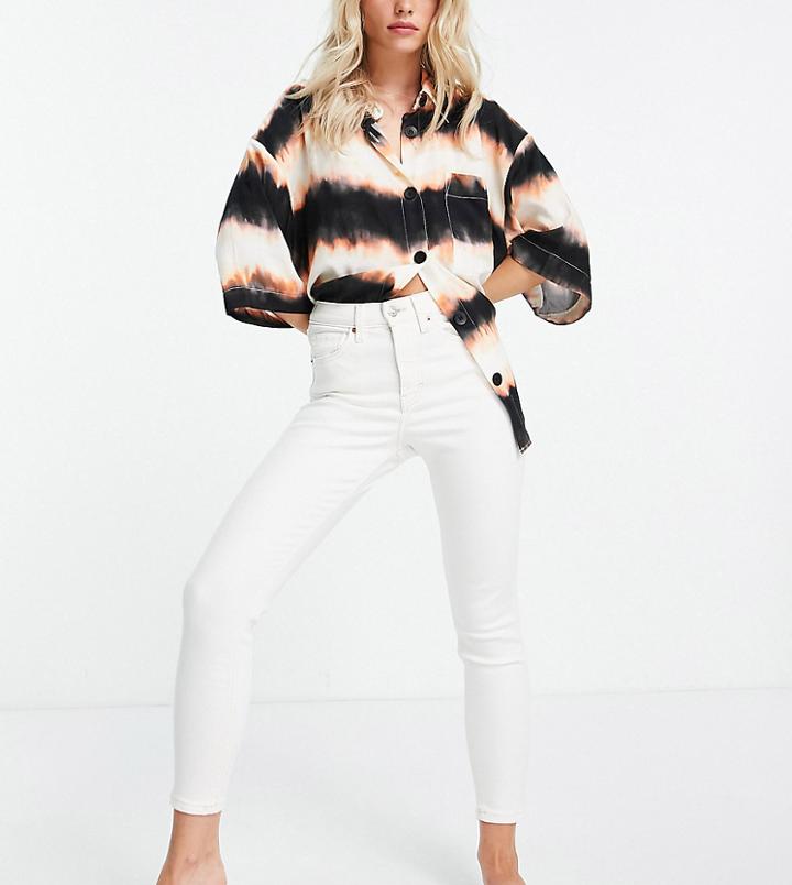 Topshop Petite Cotton Off White Jamie Jeans - White