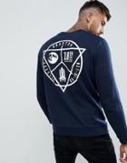 Asos Design Sweatshirt With Houston Chest And Back Print In Navy - Navy
