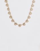 Asos Design Necklace With Metal Shell Pendants In Gold Tone - Gold