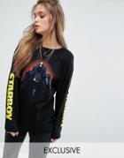 The Weeknd Starboy Skate Top With Anarchy Print - Black