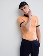 Fred Perry Reissues Contrast Rib Pique Polo In Orange - Orange