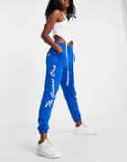 The Couture Club Oversized Logo Sweatpants In Blue - Part Of A Set-blues