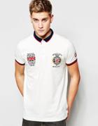 Brave Soul Chest Emblem Polo Shirt - Beige