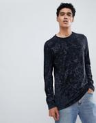 Asos Design Long Sleeve T-shirt With Pigment Wash In Gray - Gray
