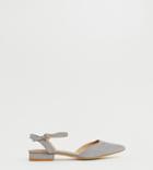Raid Wide Fit Myla Gray Ankle Strap Flat Shoes - Gray