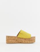 Asos Design Tillie Flatform Mules - Yellow