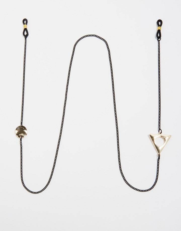Asos Geometric Sunglasses Chain In Black And Gold