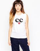 See By Chloe Eyelash Logo Tank - White