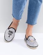 Asos Design Janeen Shine Like A Diamond Espadrilles - Black