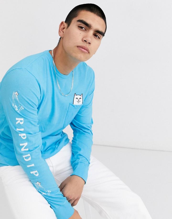 Ripndip Lord Nermal Long Sleeve T-shirt In Blue