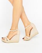 Call It Spring Gralia T-bar Wedge With Rope Detail - Bone