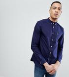 Lyle & Scott Tall Buttondown Logo Oxford Shirt In Navy - Navy