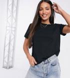 Asos Design Tall Ultimate Cotton T-shirt With Crew Neck In Black - Black
