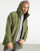 Only & Sons Parka With Fishtail In Khaki-green