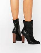 Truffle Collection Contrast Heel Boot - Black