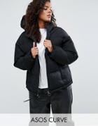 Asos Curve Short Puffer Jacket - Black