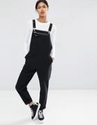 Asos 90's Overall With Pocket Detail And Relaxed Leg - Black