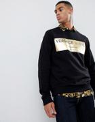 Versace Jeans Sweatshirt With Gold Print - Black