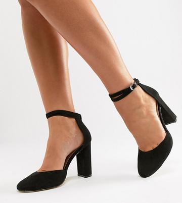 London Rebel Wide Fit High Heels - Black