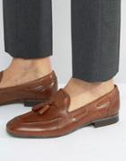 Hudson London Pierre Leather Tassel Loafers - Tan