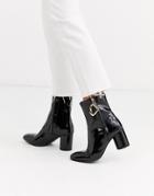 Asos Design Charlotte Feature Zip Smart Ankle Boots In Black
