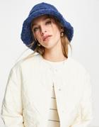 French Connection Sherpa Bucket Hat In Blue-blues