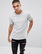 Only & Sons T-shirt With Cuffed Arm Band - Gray