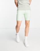 Asos Design Skinny Smart Shorts In Mint-green