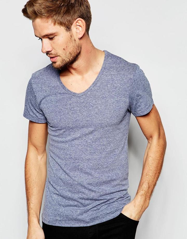 Esprit Scoop Neck T-shirt - Light Blue