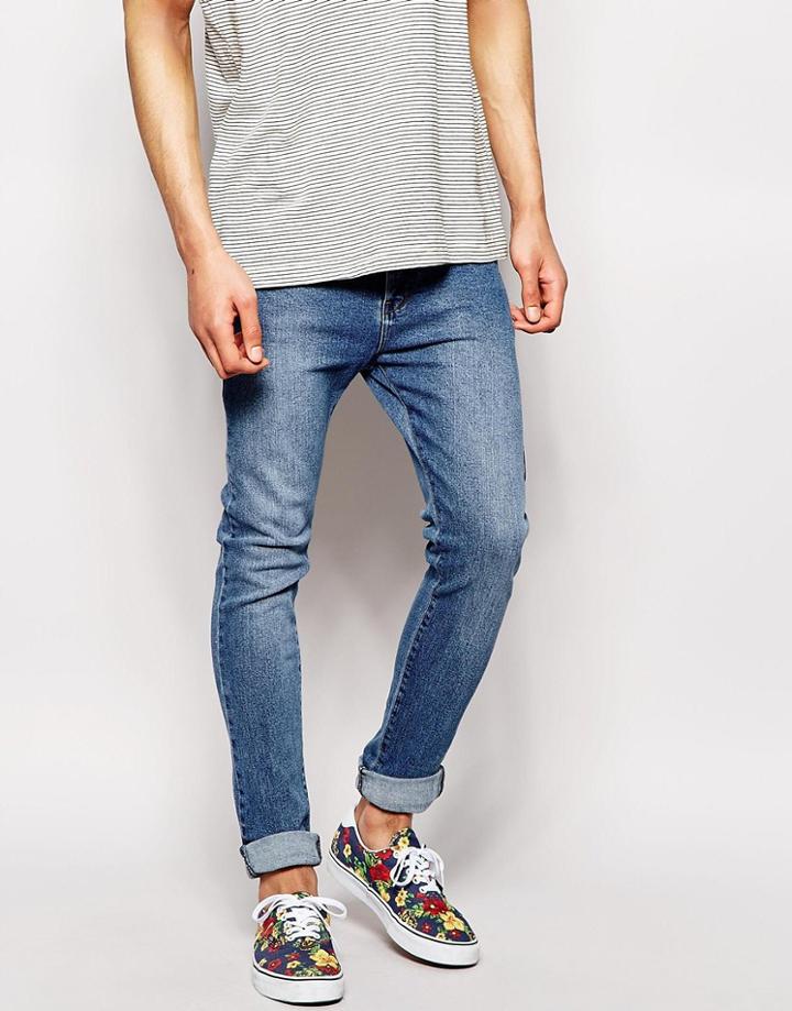 Dr Denim Jeans Leon Slim Tapered Light Stone Wash - Light Stone Wash