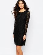 Y.a.s Rhona Long Sleeve Dress In Lace - Black