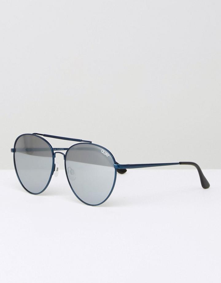 Quay Australia Lickety Split Metal Frame Aviator Sunglasses - Black