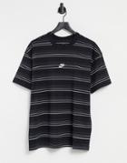 Nike Premium Essential Oversized Stripe T-shirt In Black
