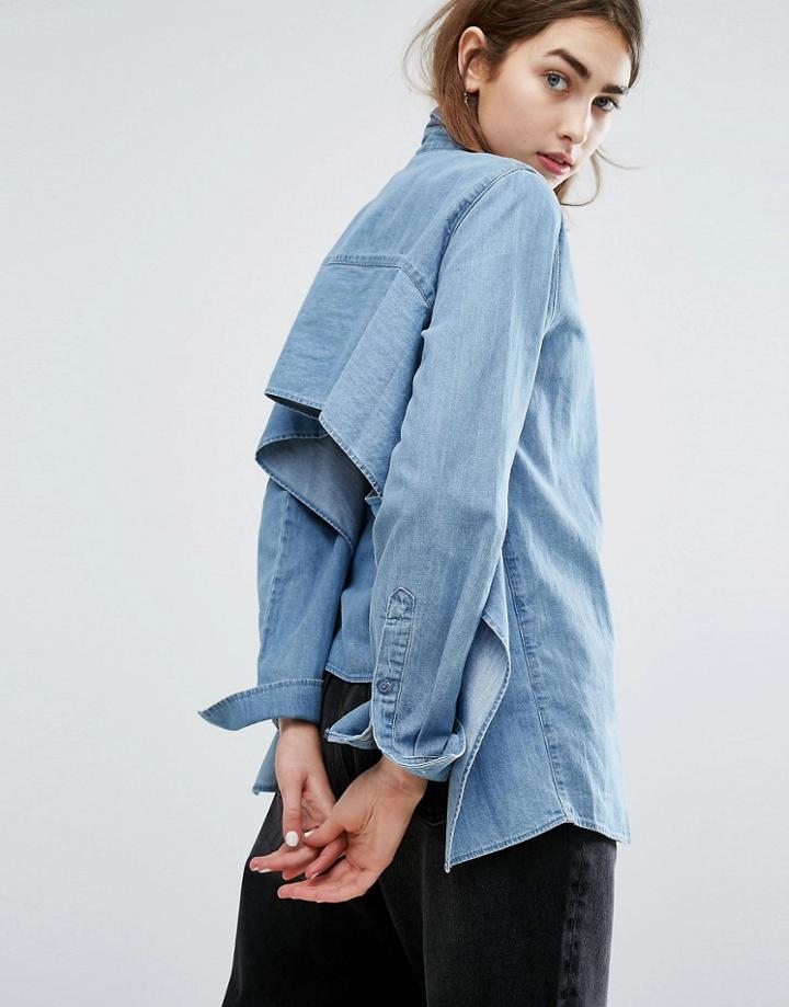 Cheap Monday Open-back Denim Shirt - Blue