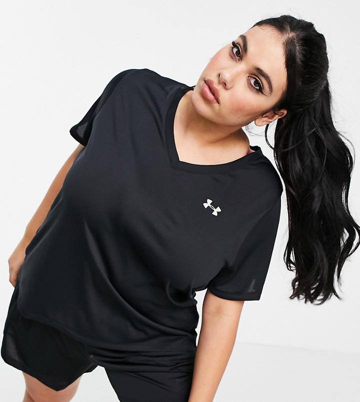 Under Armour Plus Training Tech V Neck T-shirt In Black