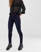 Pieces High Waisted Skinny Jeans - Navy