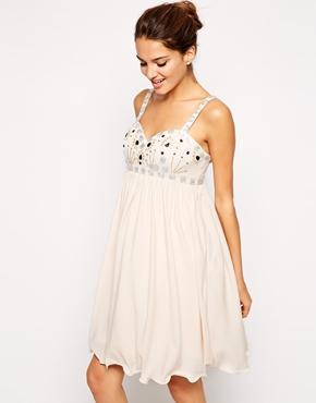 Rare Opulence Beaded Babydol Dress - Pink