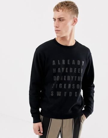 Tiger Of Sweden Jeans Chest Text Sweater In Black - Black