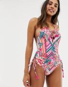 Accesorize Swimsuit In Bright Floral Print - Multi