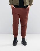 Asos Drop Crotch Joggers With Panel Detailing - Red