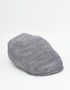 Asos Flat Cap In Washed Chambray - Blue