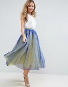 Asos Tulle Prom Skirt With Two Color Layers - Multi