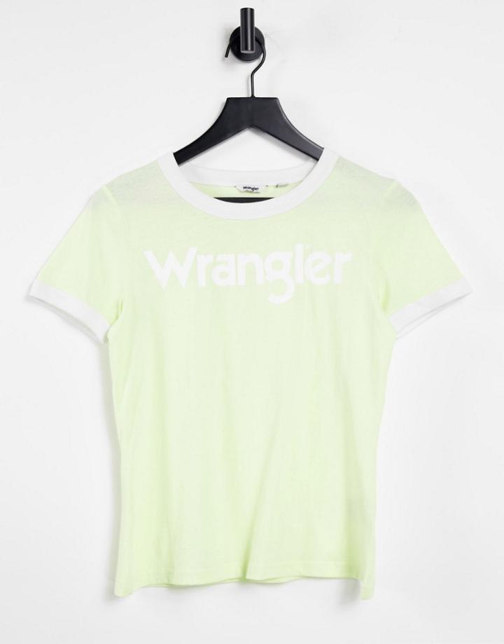 Wrangler Short Sleeve Ringer T-shirt In Yellow