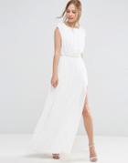Asos Embellished Waist Maxi Dress - Ivory