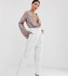 Asos Design Tall Extreme Tapered 80s Pants In White - White